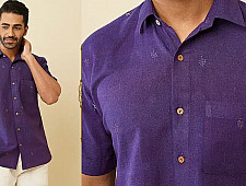 Ekansh . एकांश | Handloom Cotton - Purple Handwoven Men's Shirt