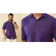 shop handloom cotton - Wine Handwoven Men's Shirt