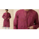 shop Majenta Handwoven Men Sadri & Kurta Set