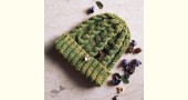 Hand Knitted ☃ Pure Woolen Cap ☃ Natural Color |  Moss Green |