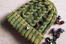 Hand Knitted ☃ Pure Woolen Cap ☃ Natural Color |  Moss Green |  