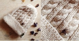 Hand Knitted ☃ Pure Woolen Cap ☃ Natural Color |  Ecru |  