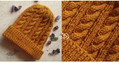 Hand Knitted ☃ Pure Woolen Cap ☃ Natural Color |  Turmeric |