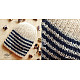 Hand Knitted ☃ Pure Woolen Cap ☃ Natural Color |  Ecru With Blue Stripes |