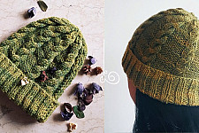 Hand Knitted ☃ Pure Woolen Cap ☃ Natural Color |  Moss Green |  