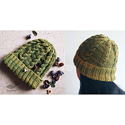Hand Knitted ☃ Pure Woolen Cap ☃ Natural Color |  Moss Green |  