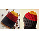 Hand Knitted ☃ Pure Woolen Cap ☃ Natural Color |  Yellow-Red-Black Rugby Stripe |