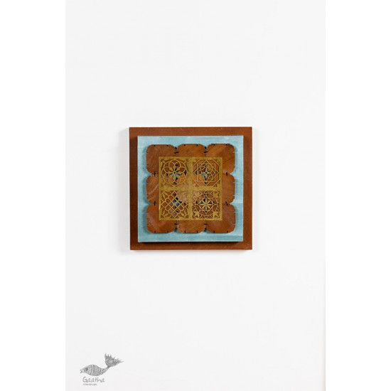 shop Wall Frame With Jaali Composition In A Wooden Block