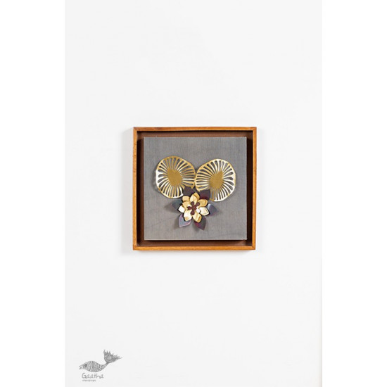 shop Wall Frame With Two Leaves  And Flower Composition