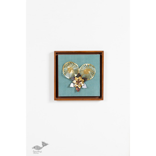 shop Wall Frame With Two Leaves  And Flower Composition