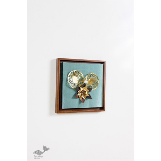 shop Wall Frame With Two Leaves  And Flower Composition