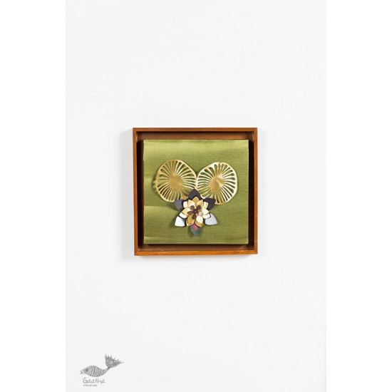 shop Wall Frame With Two Leaves  And Flower Composition