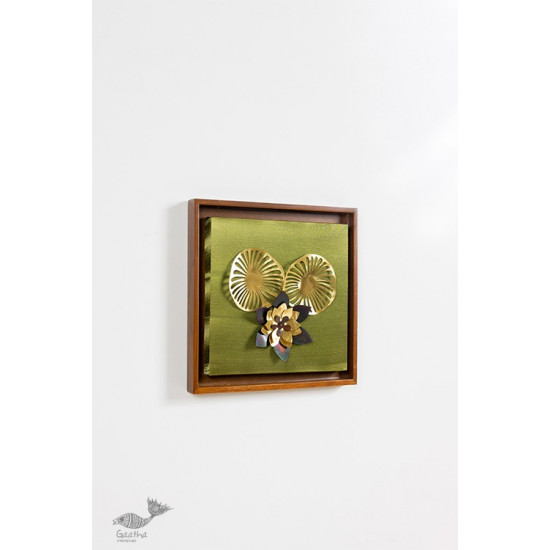 shop Wall Frame With Two Leaves  And Flower Composition