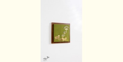Decor The Wall | Wall Frame With Cow And Lotus Composition