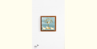 Decor The Wall | Wall Frame With Cow And Lotus Composition