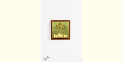 Decor The Wall | Wall Frame With Cow And Lotus Composition