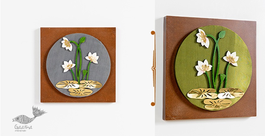 shop Lotus And Leaf Composition In A Circular Dial