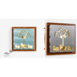 Decor The Wall | Wall Frame With Cow And Lotus Composition