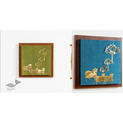 Decor The Wall | Wall Frame With Cow And Lotus Composition