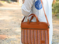 Zany Bags | Panja Dhurrie Laptop Bag - Brown