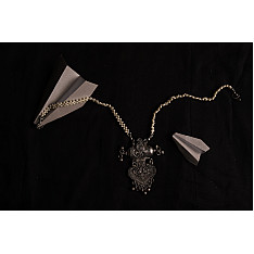 रेवती ✽ Peacock Leaf Motif Pendant with Pearl Chains ✽ Necklace ✽ 17