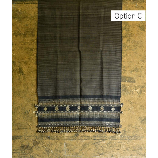 Handwoven kala cotton bhujodi weaving stoles from kutch