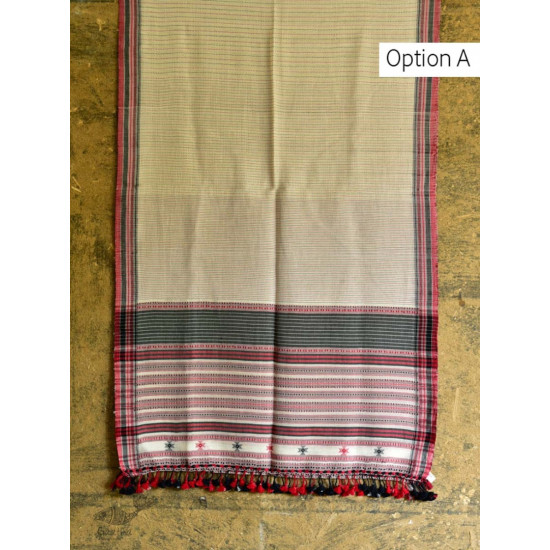 Handwoven kala cotton bhujodi weaving stoles from kutch