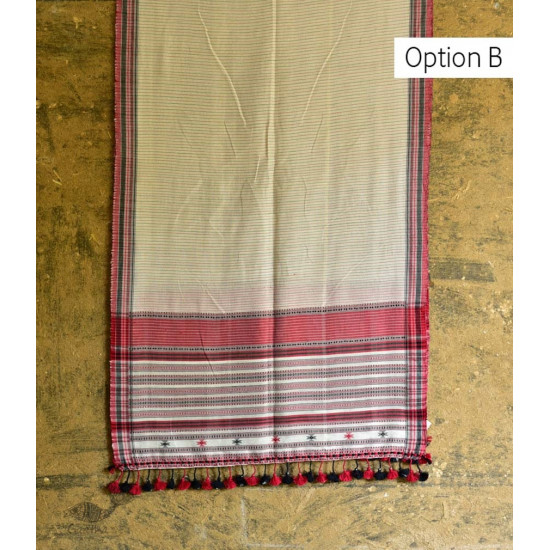 Handwoven kala cotton bhujodi weaving stoles from kutch