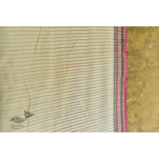 Handwoven kala cotton bhujodi weaving stoles from kutch