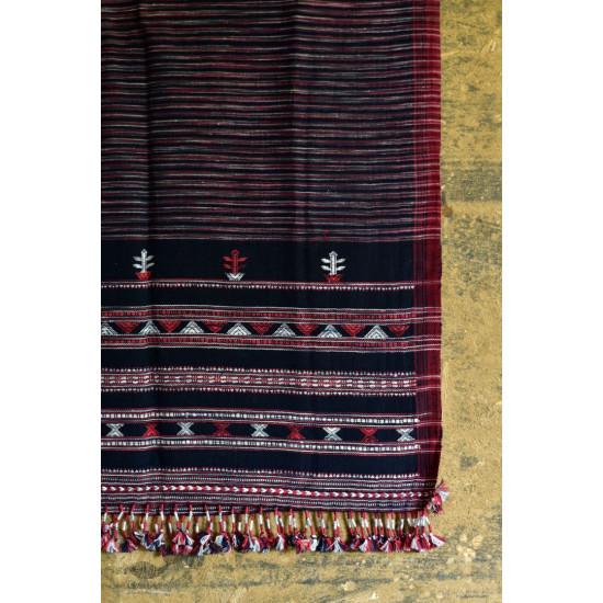 Handwoven kala cotton bhujodi weaving stoles from kutch