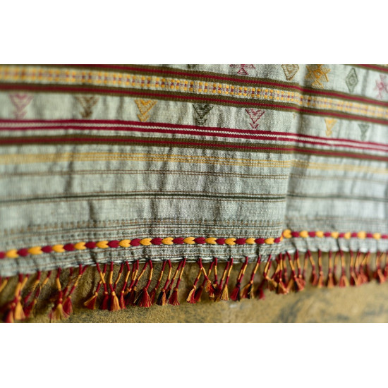 Handwoven kala cotton bhujodi weaving stoles from kutch