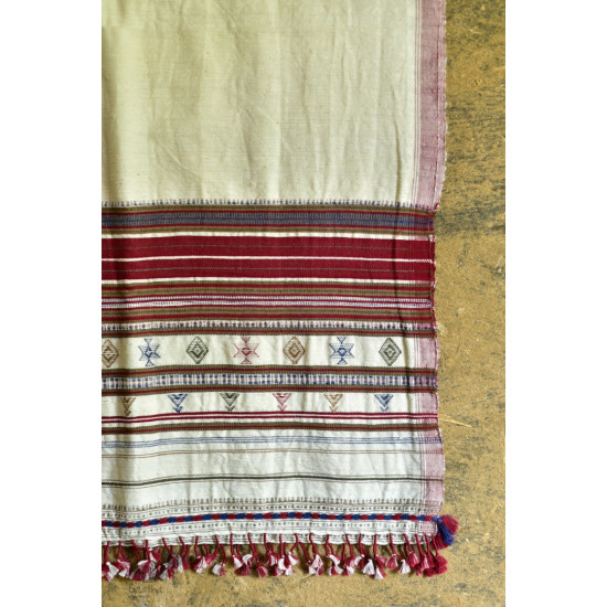 Handwoven kala cotton bhujodi weaving stoles from kutch