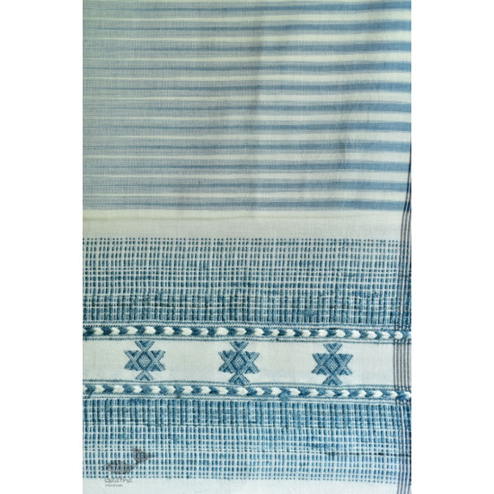 Handwoven Cotton & tussar silk bhujodi weaving stoles from kutch