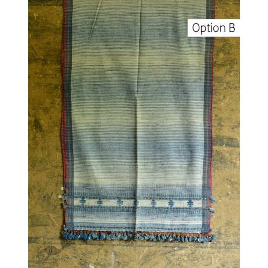 Handwoven Cotton & tussar silk bhujodi weaving stoles from kutch