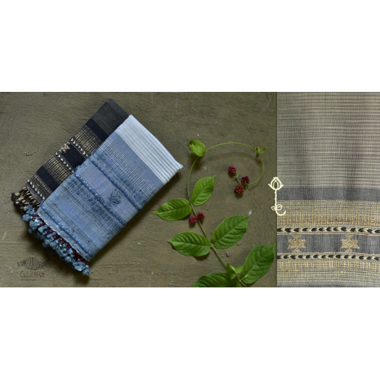 Handwoven kala cotton bhujodi weaving stoles from kutch