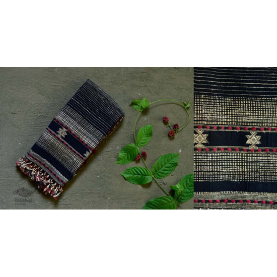 Handwoven Cotton & tussar silk bhujodi weaving stoles from kutch