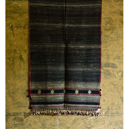 Handwoven Cotton & tussar silk bhujodi weaving stoles from kutch