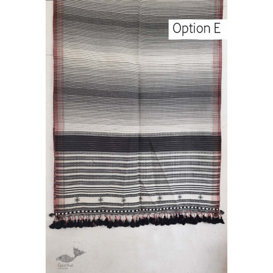 Handwoven kala cotton bhujodi weaving stoles from kutch