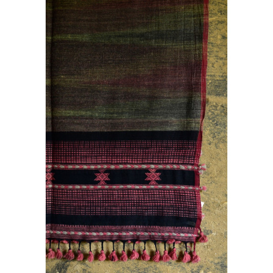 Handwoven Cotton & tussar silk bhujodi weaving stoles from kutch