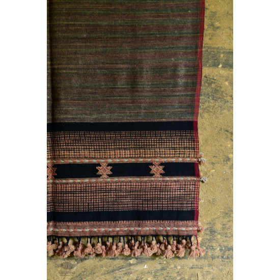 Handwoven Cotton & tussar silk bhujodi weaving stoles from kutch