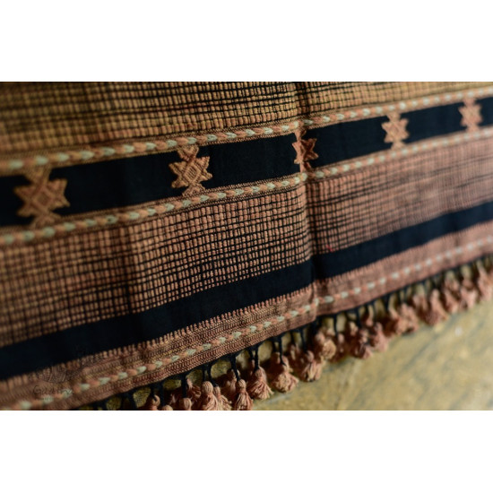 Handwoven Cotton & tussar silk bhujodi weaving stoles from kutch