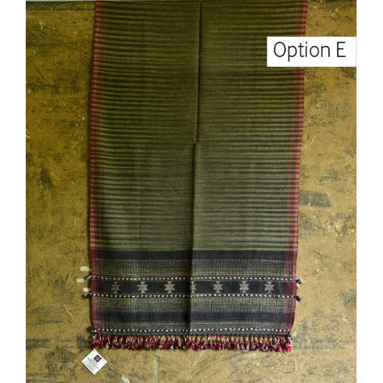 Handwoven Cotton & tussar silk bhujodi weaving stoles from kutch