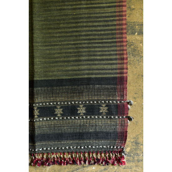 Handwoven Cotton & tussar silk bhujodi weaving stoles from kutch