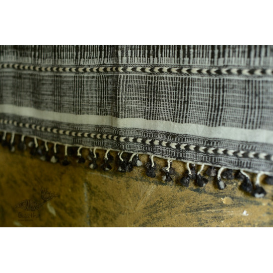 Handwoven Cotton Silk  bhujodi weaving stoles from kutch