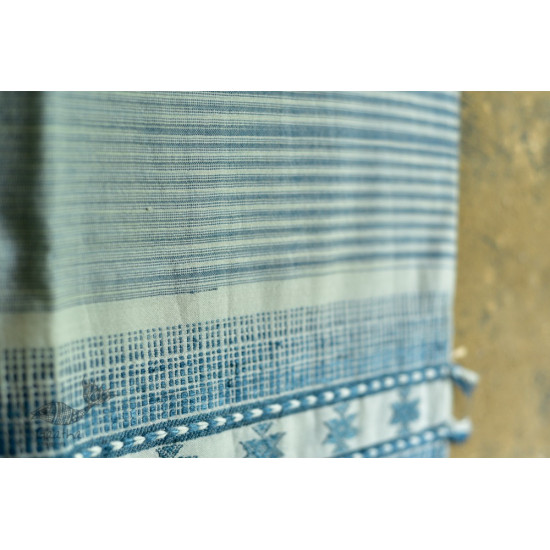 Handwoven Cotton Silk  bhujodi weaving stoles from kutch