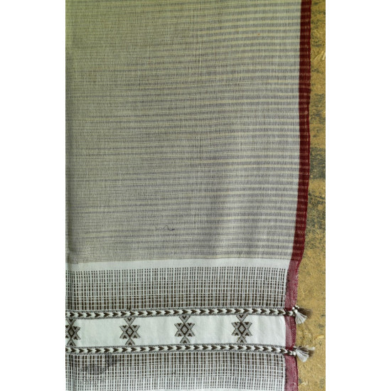 Handwoven Cotton Silk  bhujodi weaving stoles from kutch