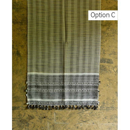 Handwoven Cotton Silk  bhujodi weaving stoles from kutch