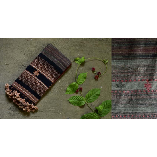 Handwoven Cotton & tussar silk bhujodi weaving stoles from kutch