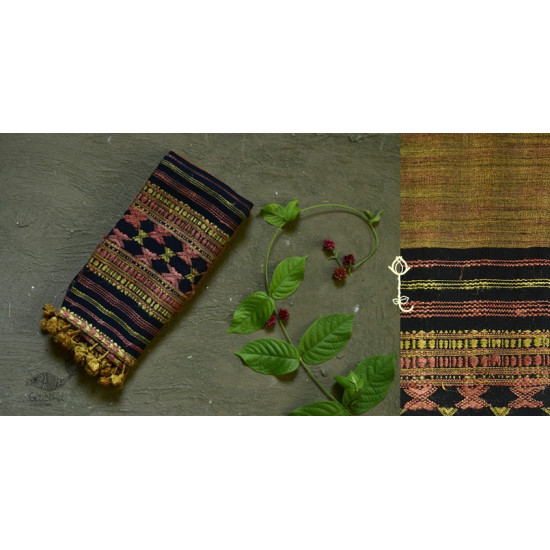 Handwoven Cotton & tussar silk bhujodi weaving stoles from kutch