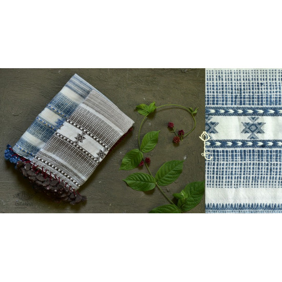 Handwoven Cotton Silk  bhujodi weaving stoles from kutch